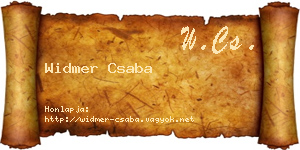 Widmer Csaba névjegykártya